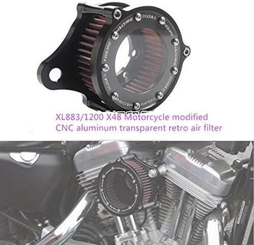 DLLL Transparent Motorcycle CNC Crafts Air Cleaner Intake Filter for Harley Davidson Sportster XL883/1200 X48 2004-2014 Scooter
