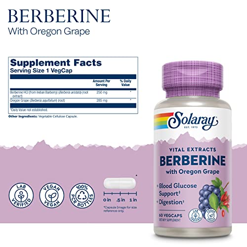 Solaray Berberine Extract with Oregon Grape, Healthy Blood Glucose