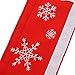 Ivenf Christmas Decorations Refrigerator Door Handle Cover, Set of 4 Embroidered Snowflake Fleece and Faux Fur Handle Cover, Traditional Xmas Gifts for Home Kitchen