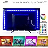 Led Strip Lights 6.56ft for 40-60in TV,Pangton Villa USB LED TV Backlight Kit with Remote - 16 Color 5050 Leds Bias Lighting for HDTV
