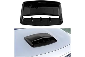 FALVFUN Car Hood Vents, Vehicle Scoop Turbo Bonnet Hood Air Flow Intake Cover, Automotive Exterior Decorative Engine Cooling Intake Vent Trim Accessories, Universal for SUV RV Truck (Black)