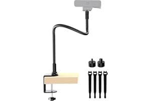 Etour 19-inch Webcam Mount Stand for Desk, 2025 Upgraded Desk Clamp & Gooseneck Arm Stand for Logitech Webcam BRIO 4K C920 C9