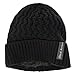 Novawo Thick Fleece Lined Stretchy Beanie Cap + Neck Warmer Set for Men Women