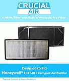 Honeywell HHT-011 Air Purifier Filter Kit - 1 HEPA Filter with Built In Odor Neutralizing Particle Pre-Filter, Part no. HRF-B2C, 3811-350, 16216, 30LB1620XB2, HRF-C1, by Think Crucial