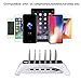 Charging Station, Fast Charging Station Dock 60W 5 Ports Desktop Charging Stand Organizer Detachable Multiple USB Charger for Apple iPhone,iPad, Samsung Galaxy, ps4,iwatch and Others (Cables Included)
