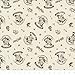 Harry Potter Fabric Hogwarts Crest Wizarding World Tossed Assets in Cream by Camelot Fabrics (1 Yard)