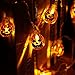 Icicle Orange Halloween Pumpkin Lights, 3D Pumpkin String Light Indoor LED Jack-O-Lantern Halloween Lights (9.51ft 20 LEDs, Battery-Powered)