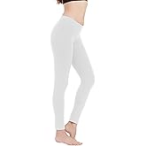 Women's Low-Rise Cotton Spandex Yoga Leggings | Full Length Athletic Pants (32"-36" Inseam) | S-5X