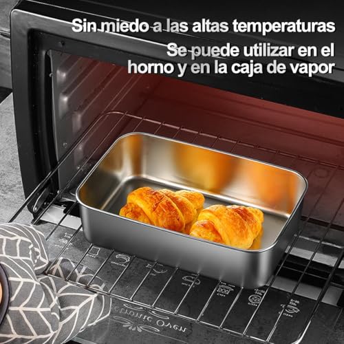 OCEBEEC Contenedores para Alimentos, 3pz Caja de Almacenamiento de Alimentos de Acero Inoxidable, Organización y Almacenamiento de Cocina (3pz Grande)