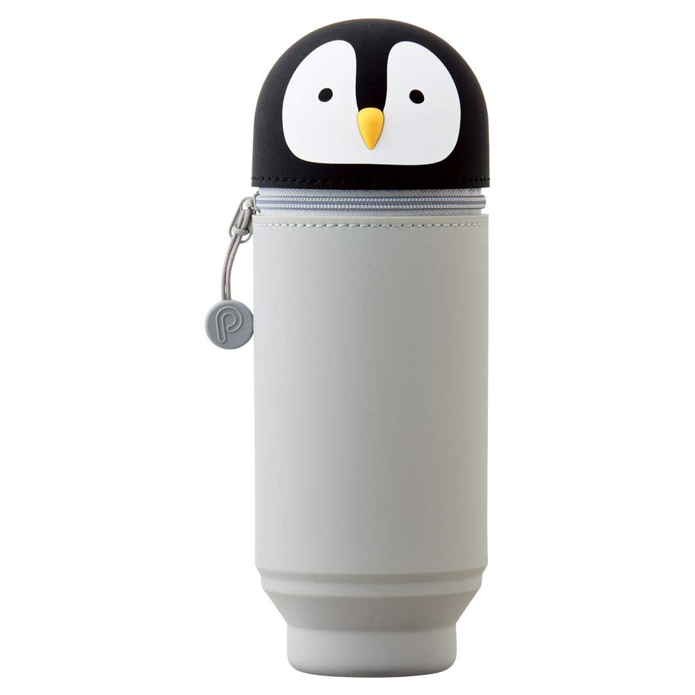 LIHITLAB Kawaii Japanese Penguin Large Stand Up Pencil Case for School Office College, Cute School Supplies,Pen Holder Pencil Pouch Holder Girls,Artist Pencil Case,Penguin(A7714-10) 1 Count(Packof1)