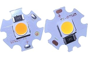 20pcs 5V 5W LED Lamp Beads with Aluminum Plate for DIY Projects, High-Efficiency LED Chips, Compact 20x20mm for Spotlights(5V