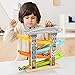 Aitey Toddler Car Toys for 1 2 Year Old, 4 Mini Cars Wooden Race Track Car Ramp Racer Game for Boy and Girl Gifts