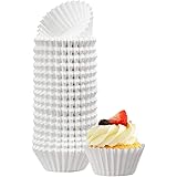 LotFancy 500pc White Cupcake Liners, Mini Muffin Liners, Small Cupcake Wrappers, Greaseproof Cupcake Paper Baking Cups for Bi