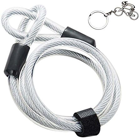 Yopoon Steel Cable, 1.2m Secure Double Looped Steel Flex Lock Cable, Universal Cable Bike Lock for U-Lock, Padlock and Disc Lock