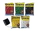 Wordless Bracelet Kit- Black, White, Red, Green, Yellow Plastic Beads-5 Pack- 9mm Opaque 1,000 Count Each- 100 Yards Waxed Cotton Thread Cord