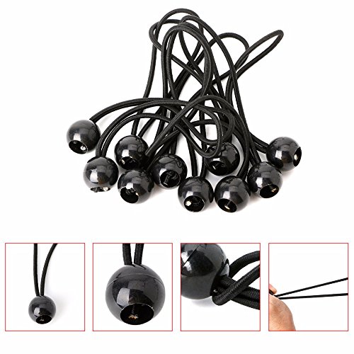SVntrendy 10pcs Flag Pole Clip Ball Bungee Cord Ties Rope Attach