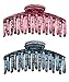 Prettyou Hair Clips 4.3 Inches Large Plastic Resin Hair Accessories Clip for Women, Pack of 2. (Red-Blue)
