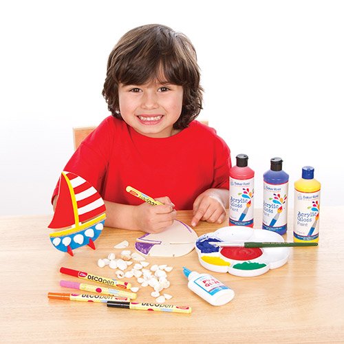 Baker Ross AG682 Stand-up Holzboote (6 Stück), perfekt für Kinder zum Dekorieren und Personalisieren, ideal für Schule… – Bild 4