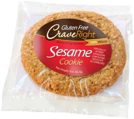 Gluten-free, 100% Vegan - 2 Oz Individually Wrapped Jumbo Cookie (Sesame Cookie) (Pack of 6)
