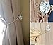 Sumnacon 2 Pcs Crystal Curtain Hold Backs Window Drapery Tie Back Clips Wall Hook Tassel Holder