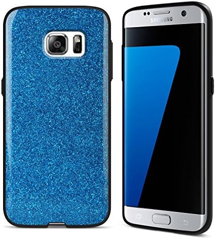 Galaxy S7 Edge Case [Tridea] Power Guard Premium Bumper [Shock Absorbent][Scratch-Resistant] Case for Galaxy S7 Edge(2016) (Glitter Sapphire Blue)