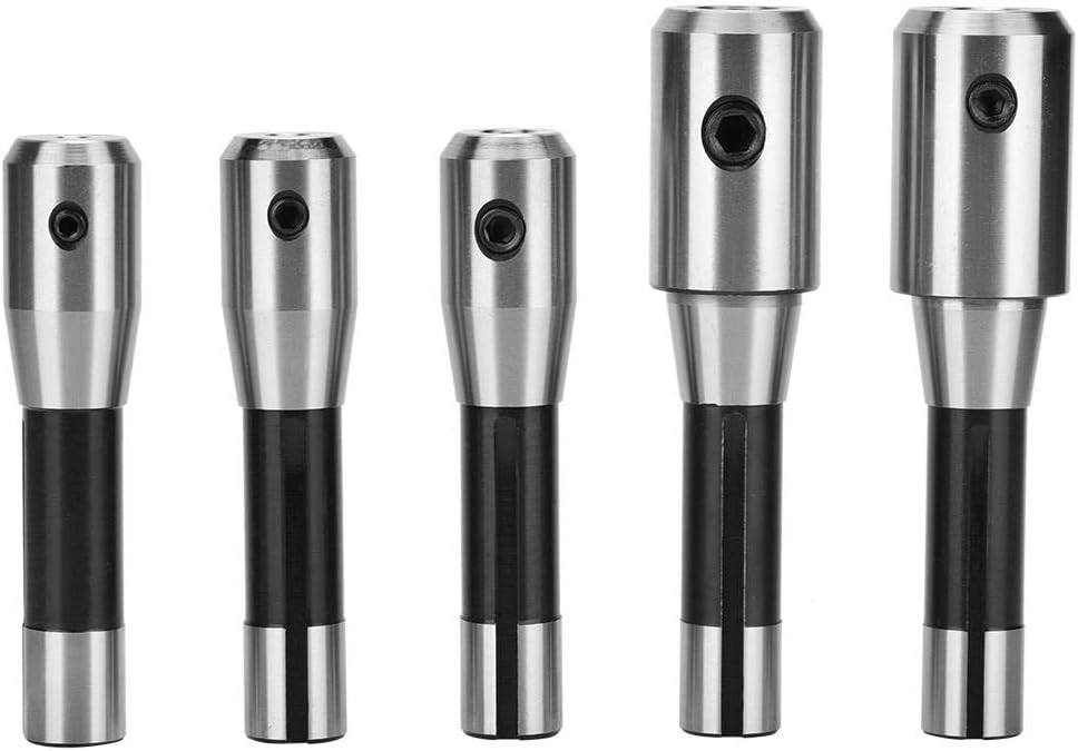 R8 End Mill Holder, 5PCS R8 End Mill Holder Set Alloy Tool Steel R8 Sleeve British Side Fixed Type 1/4 3/4in End Mill Holder Kit Fit for Milling Lathe R8 Spindle