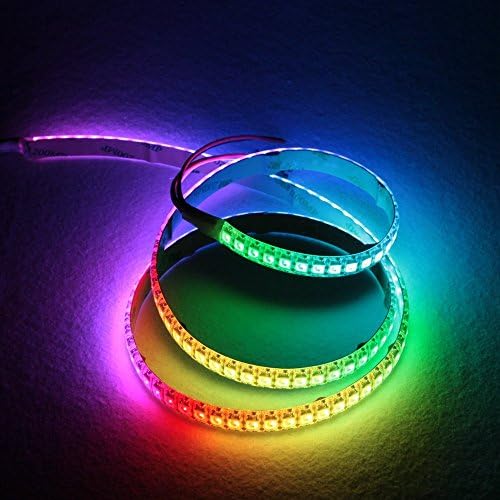 TARGOPOP LED Light Strip WS2812B 144 Leds 3.2Ft 1M Waterproof IP65 White PCB Individual Addressable LED Strip 5V DC 5050 RGB Color Changing