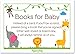 50 Books for Baby Shower Request Cards for Boy or Girl (50 Pack) - Bring a Book Instead of a Card - Baby Shower Invitations Inserts Games Decorations Supplies - Safari Jungle Zoo Animals