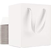 EUSOAR White Paper Gift Wrap Bags in Bulk, 25 Pack 4x2.75x4.5 inches Mini Size Heavy Duty Bags with Handles, for Wedding, Grocery, Boutique, Business, Baby Showers, Birthdays