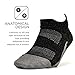 Feetures Merino+ Ultra Light No Show Tab Athletic Running Socks for Men and Women - Charcoal + Reflector - Size Medium