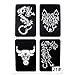Xmasir 3 Sheet 22Pcs Cool Drawing Glitter Tattoo Stencil for Men, Wolf Dragon Tiger Skull Animal Airbrush Stencils & Templates