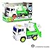 Recycle Trash Trucks Garbage Dump Truck Toys Friction Powered for Kids Vehicle for Boys with Lights and Sound 4 Wheels 1:20 Advanced Simulation Model-City Sanitation Series Green and White