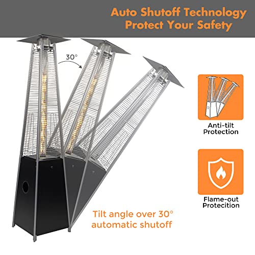 Laurel Canyon 42000 BTU Pyramid Outdoor Propane Patio Heater with Glass