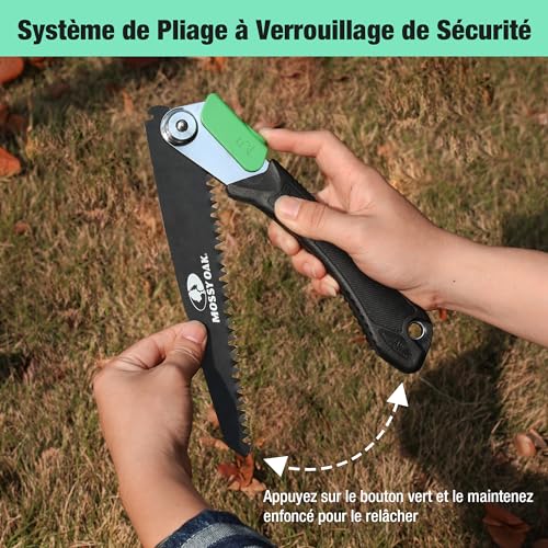 Mossy Oak Pruning Saw, 3 in 1 Multifunctional Folding Saw for Pruning, Gardening, Cutting Wood, Pipes, PVC, Non-Ferrous Metal, Camping Use
