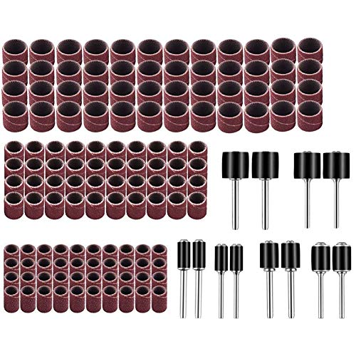 338pcs Sanding Drum Kit with Free Box fits Dremel Includes Rubber Drum Mandrels - 1/2, 3/8 & 1/4"#21-MST