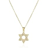 Made in Israel 14K Gold Plated Star of David Necklace – Jewish Blessing Pendant for Women, Gold Color, Shabbat Gift from