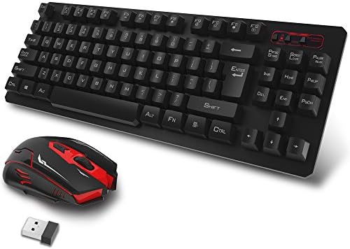 Wireless Keyboard and Mouse Combo Whisper Quiet Keyboard Full Size Multimedia Waterproof Keyboard Mouse for Windows Laptop Notebook PC Desktop Computer