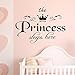 Kids Room Decor Wall Sticker,Feccile 1 Set Princess Sleeps Here Letter Little Girl Bedroom Decoration Removable PVC Wallpaper Wall Mural