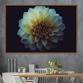 signwin Framed Canvas Wall Art White Flower Portrait...