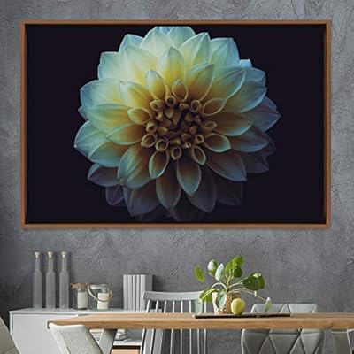 signwin Framed Canvas Wall Art White Flower Portrait...