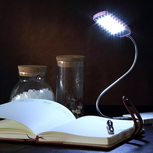Lslight Mini Portable Flexible LED Hobby Table Desk Laptop Day White Bright 28 Led USB Light Lamp Fit for Reading Working Studying(Pink)