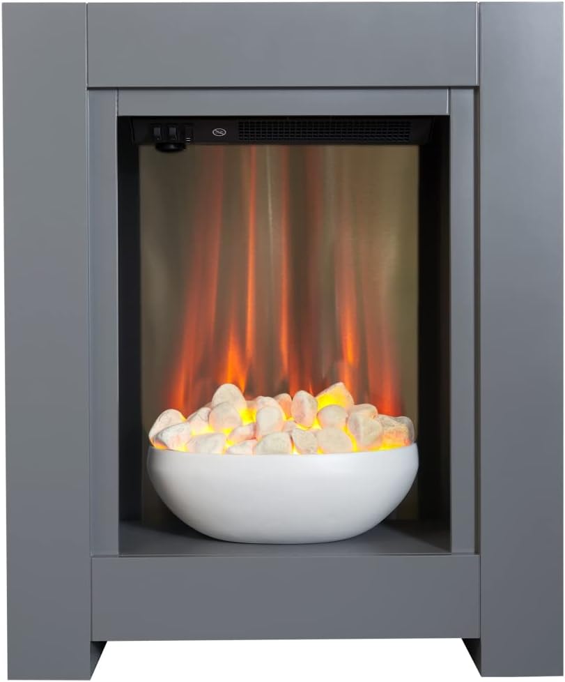 Adam Monet Grey Fireplace Suite with 23 Inch Electric Fire Ambient Glow