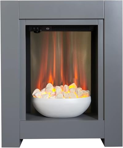 Adam Monet Grey Fireplace Suite with 23 Inch Electric Fire Ambient Glow