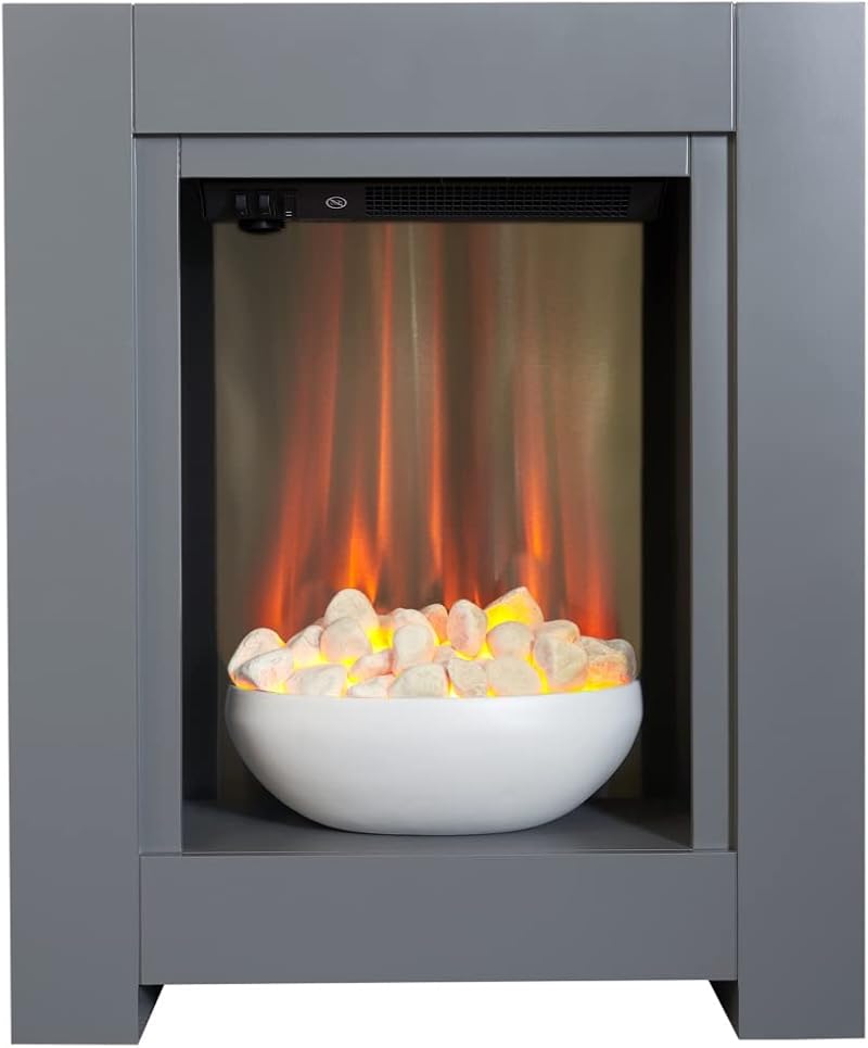 Adam Monet Grey Fireplace Suite with 23 Inch Electric Fire Ambient Glow