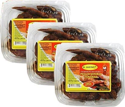 Tamarind Peeled natural Tamarindo. 14 oz pack Pack of 3 boxes