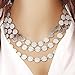 Botrong Women Multi-layer Metal Clothing Accessories Bib Chain Necklace Jewelry (Silver)