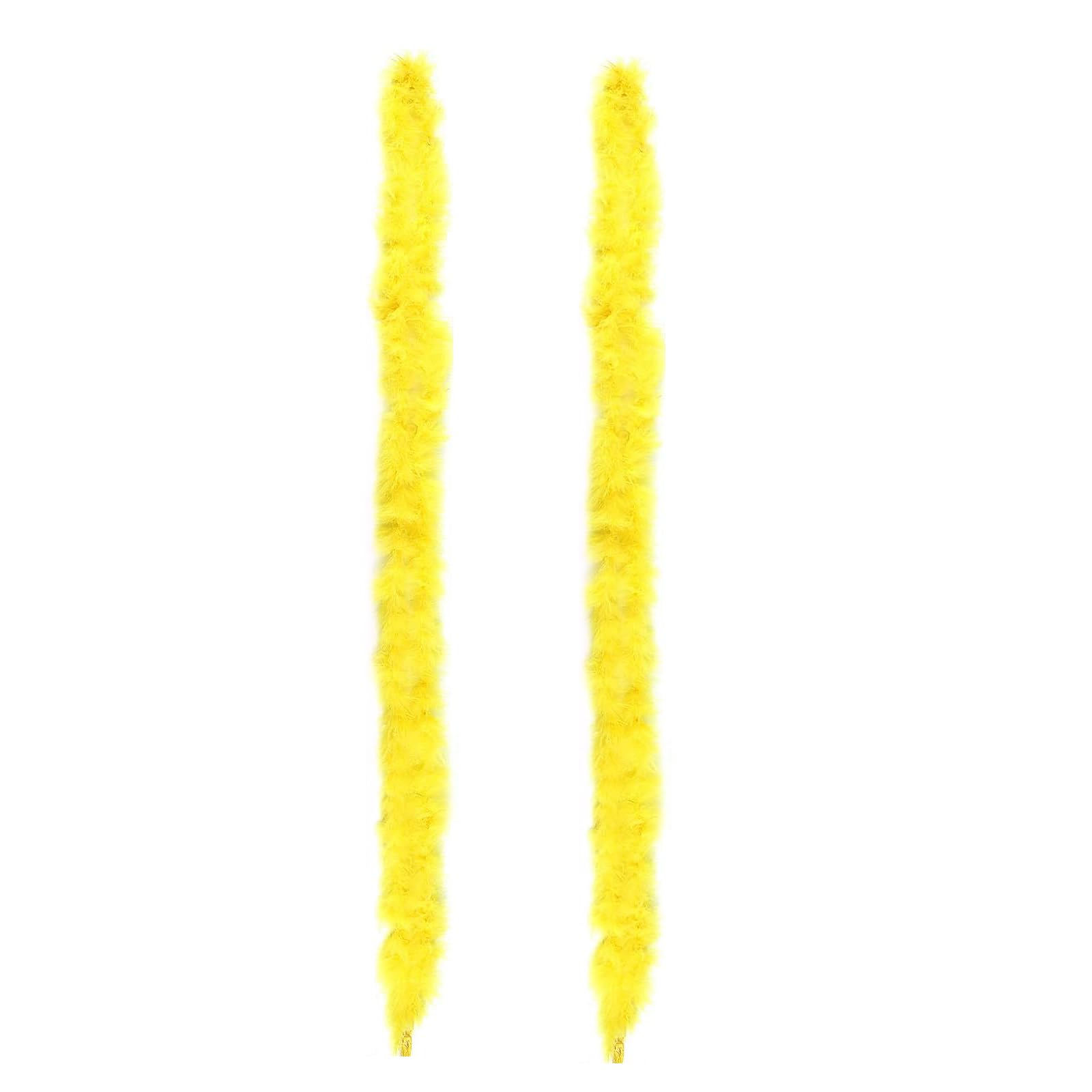 Ceboic 2 Pcs Colorful Feather Boas, 6.6ft Long Fluffy Feather Boa Fancy Dress Accessories for Women Girls Dancing Wedding Party Cosplay Halloween Christmas Carnival (Yellow)