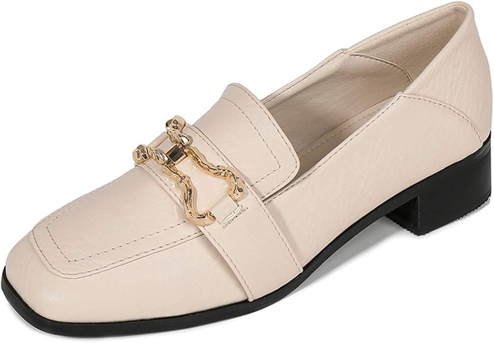 Amazon.com | GCOCO Women's Comfy Square Toe Low Chunky Heeled Mary Jane Slip On Ladies Work 