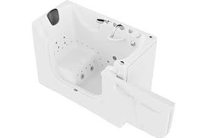 ANZZI Walk In Tubs PREMIUM 30"x60" Right Drain Wheelchair Accessible Walk-In Tub - 36 Jets, POWERED FAST DRAIN, V-Shape Back Massage, Gelcoat Construction | AMZ3060WCARWD