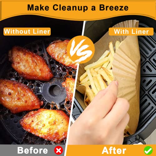 Disposable Air Fryer Paper Liners for Easy Cleanup 100 Pcs 7.9 inch